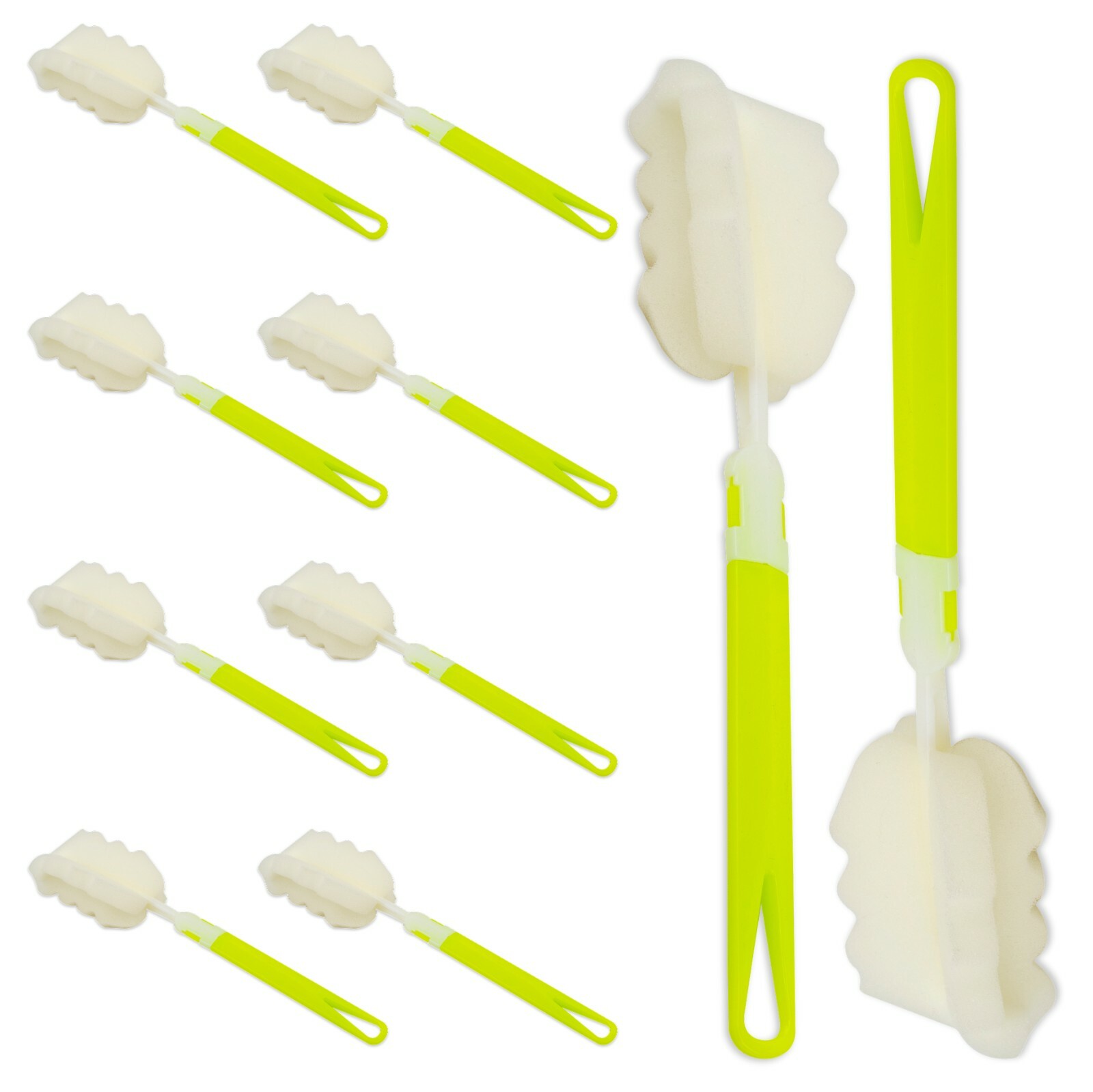 Bottle Sponge Brush with Long Handle – Soft for Cleaning Bottles, Cups (10 Pack)
