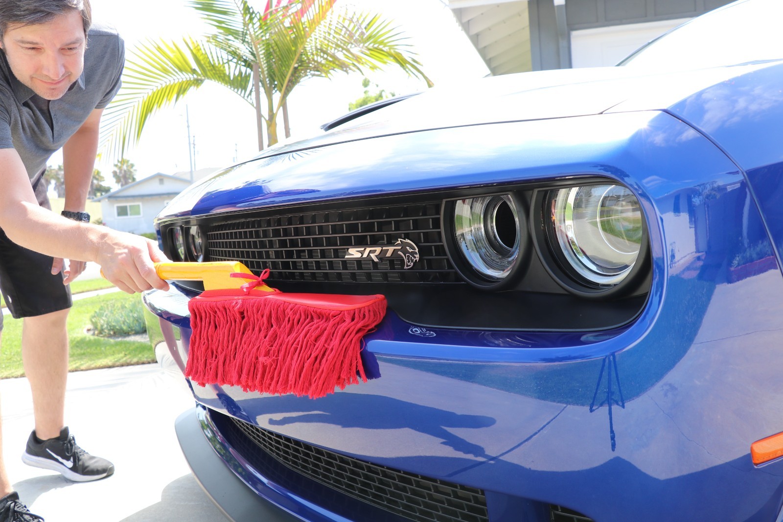 Cotton Car Duster Wood Handle Paraffin Wax Dusting Mop For Auto Detailing Truck