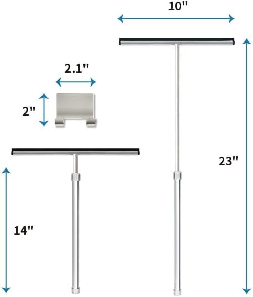Multi-Purpose Shower & Window Squeegee with 10 Inch Blade and Hook for Bathrooms