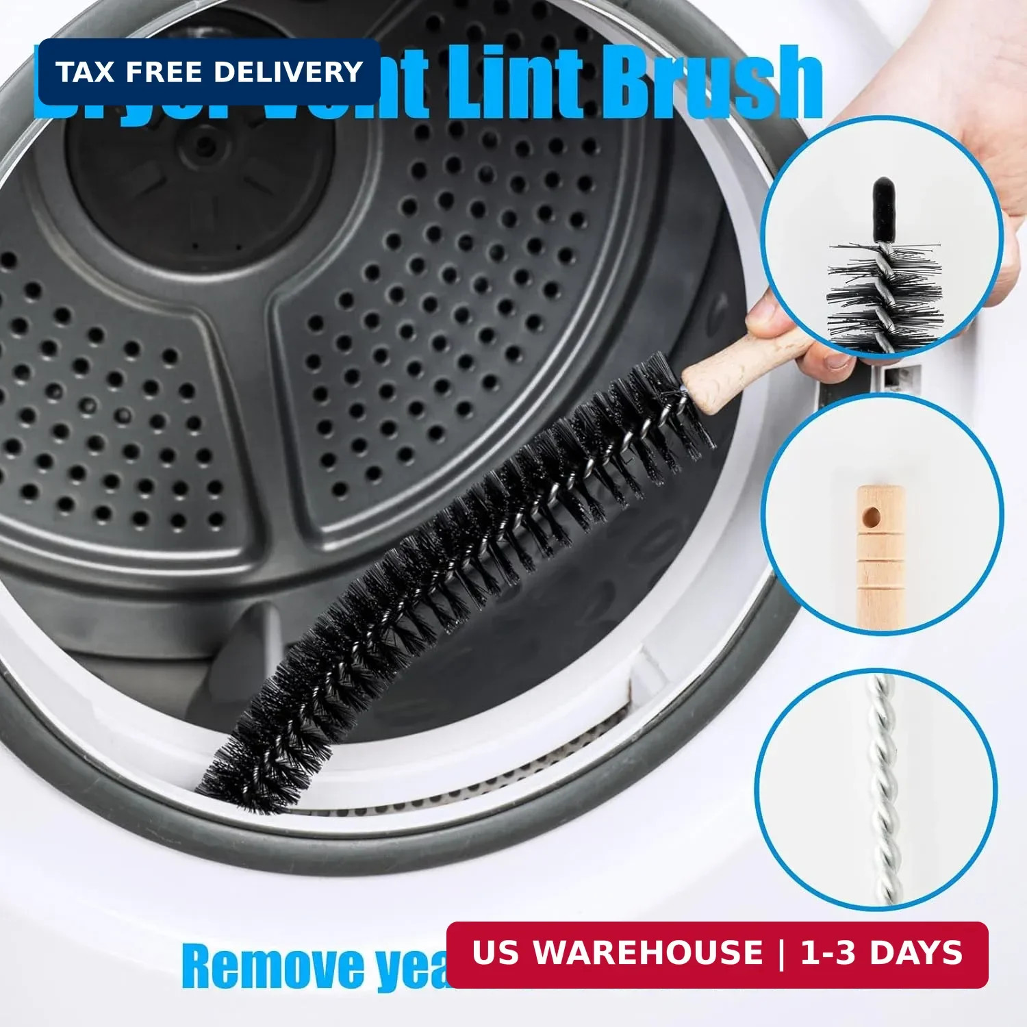 Washing Machine Cleaning Brush,Dryer Vent Cleaner Kit,Crevice Brush for Bathroom