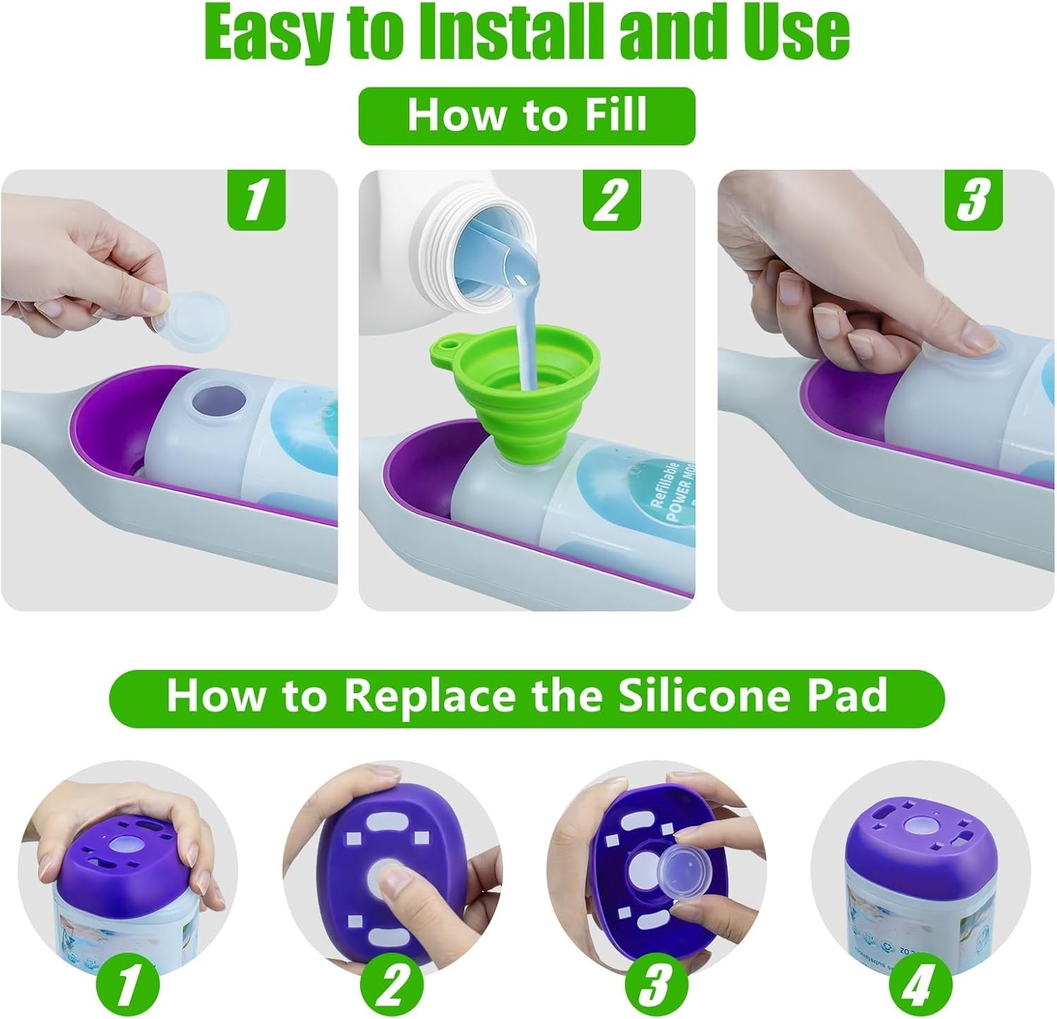 PowerMop Refillable Bottle for Swiffer PowerMop Mop,24 FL.OZ Leak-Proof Reusable