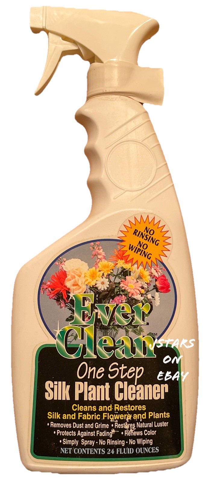 EVER CLEAN ONE STEP SILK PLANT CLEANER SPRAY 24 OZ BOTTLE VINTAGE NEW OBSOLETE