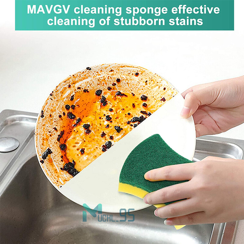 6-72PCS Multi-Purpose Double-Faced Sponge Scou Pads Dish Washing Scrub Sponge