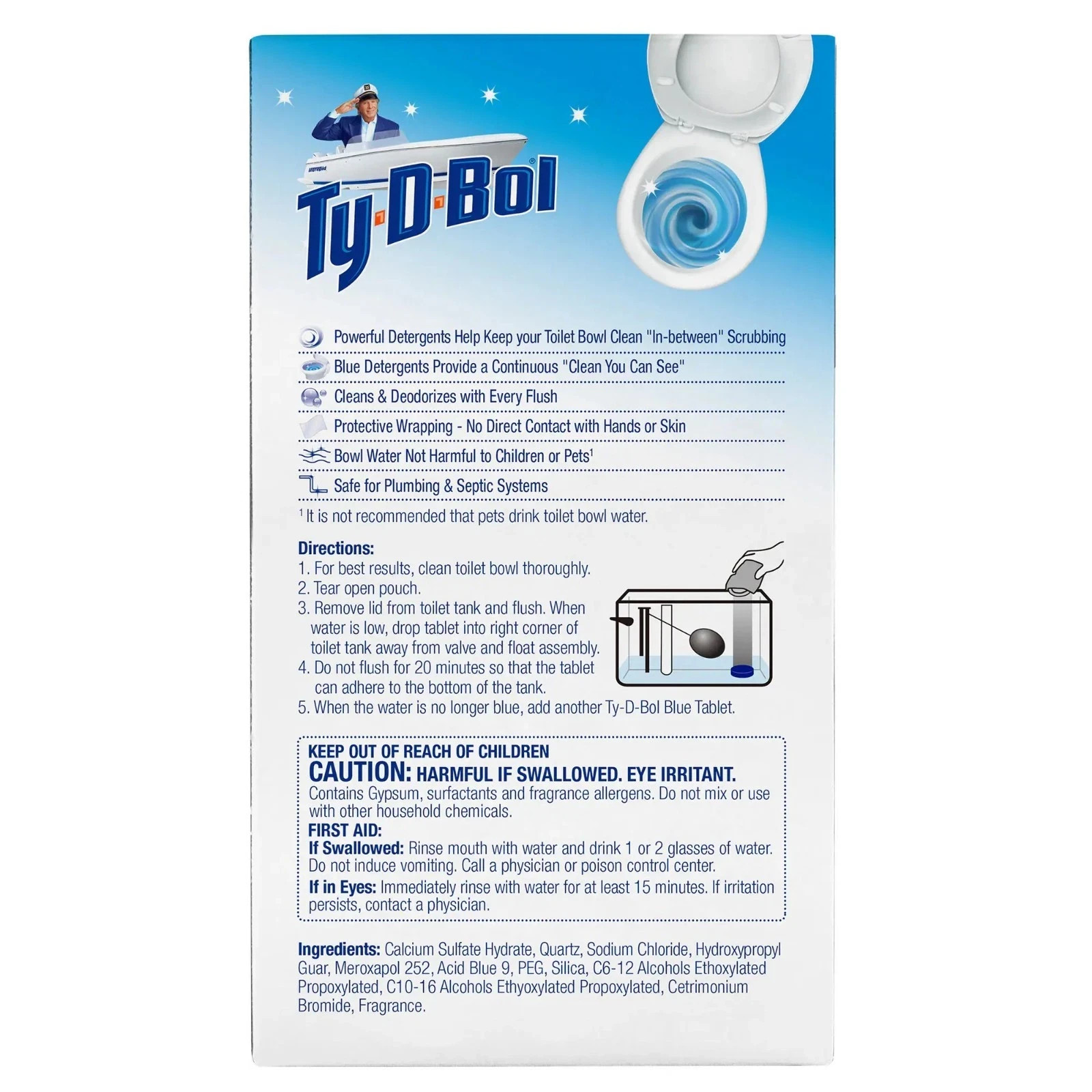 Ty-D-Bol Blue Tablets Value 5 Pack Automatic Toilet Bowl Cleaner Deodorizer Tabs