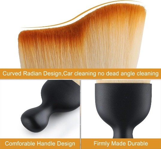 Car Detailing Brushes, Car Interior Dust Sweeping Soft Brush, So Color: Yellow