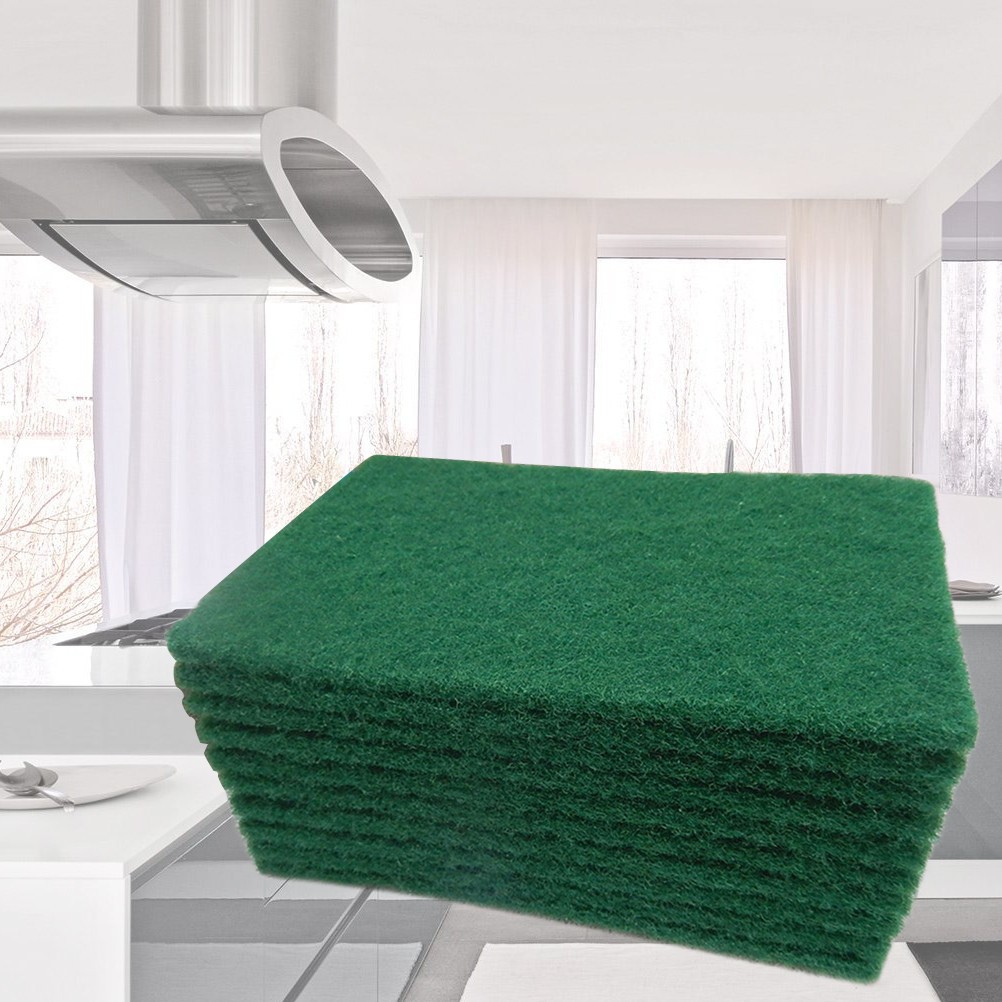 10Pcs Durable Reusable Green Scouring Pads for Dish Cleaning Non Scratch