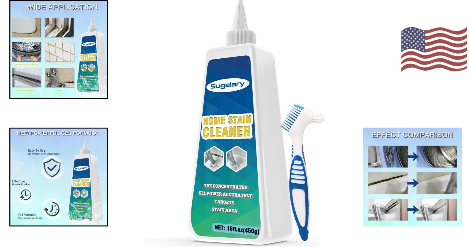 Multi-Surface Grout and Sink Cleaner Gel – Efficient Cleaning for Home, 16 Fl Oz