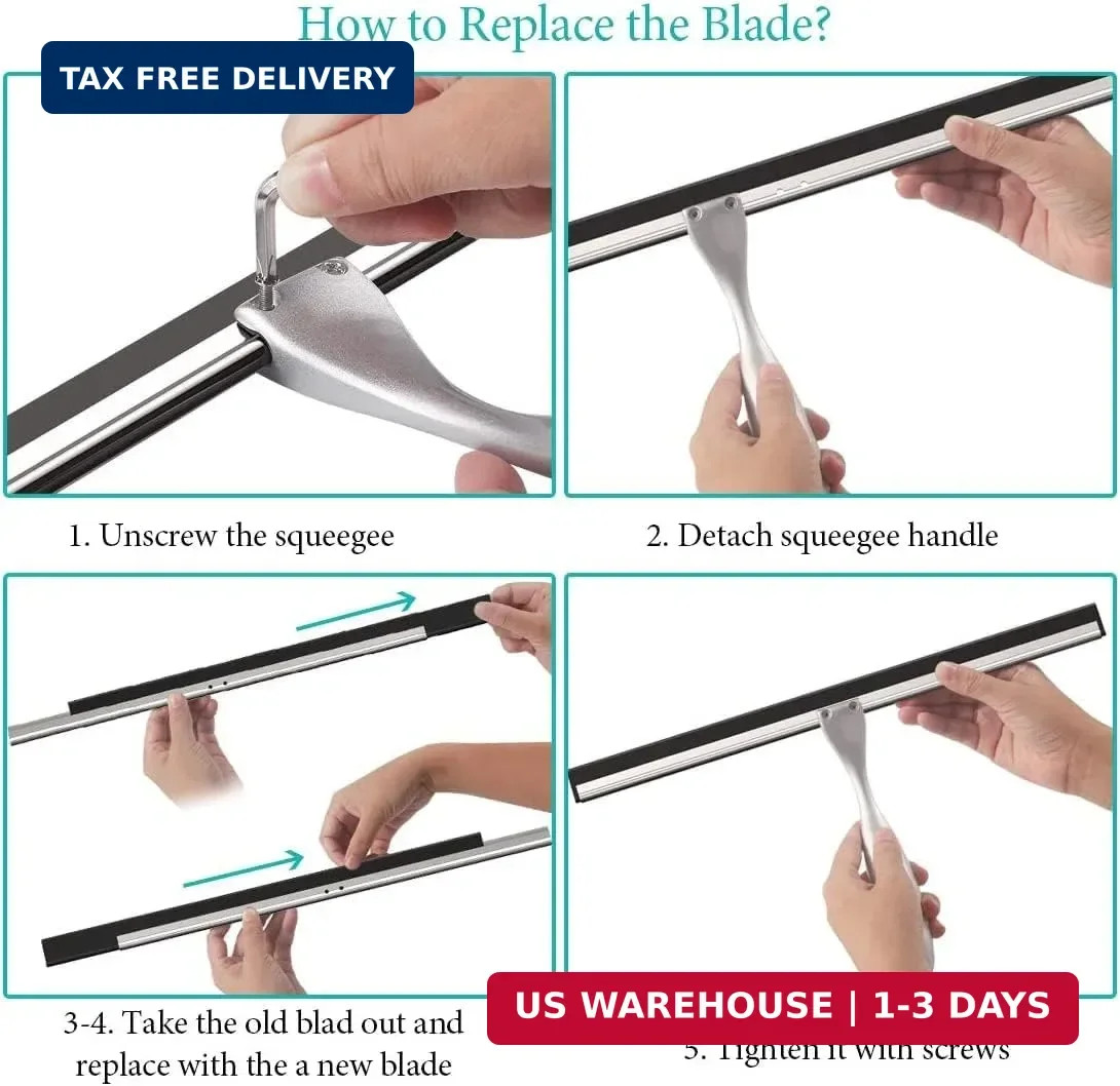 Standard Shower Glass Doors Squeegee Replacement Silicone Rubber Blade 10 inch 2