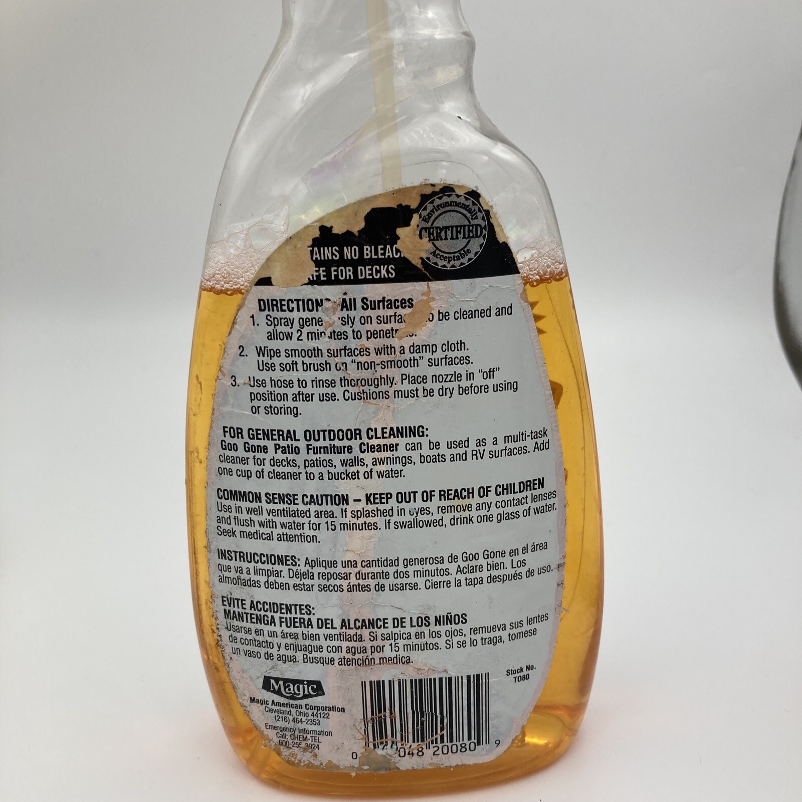 Goo Gone Outdoor Patio Furniture Cleaner Citrus Spray Rattan Wood Wicker Metal