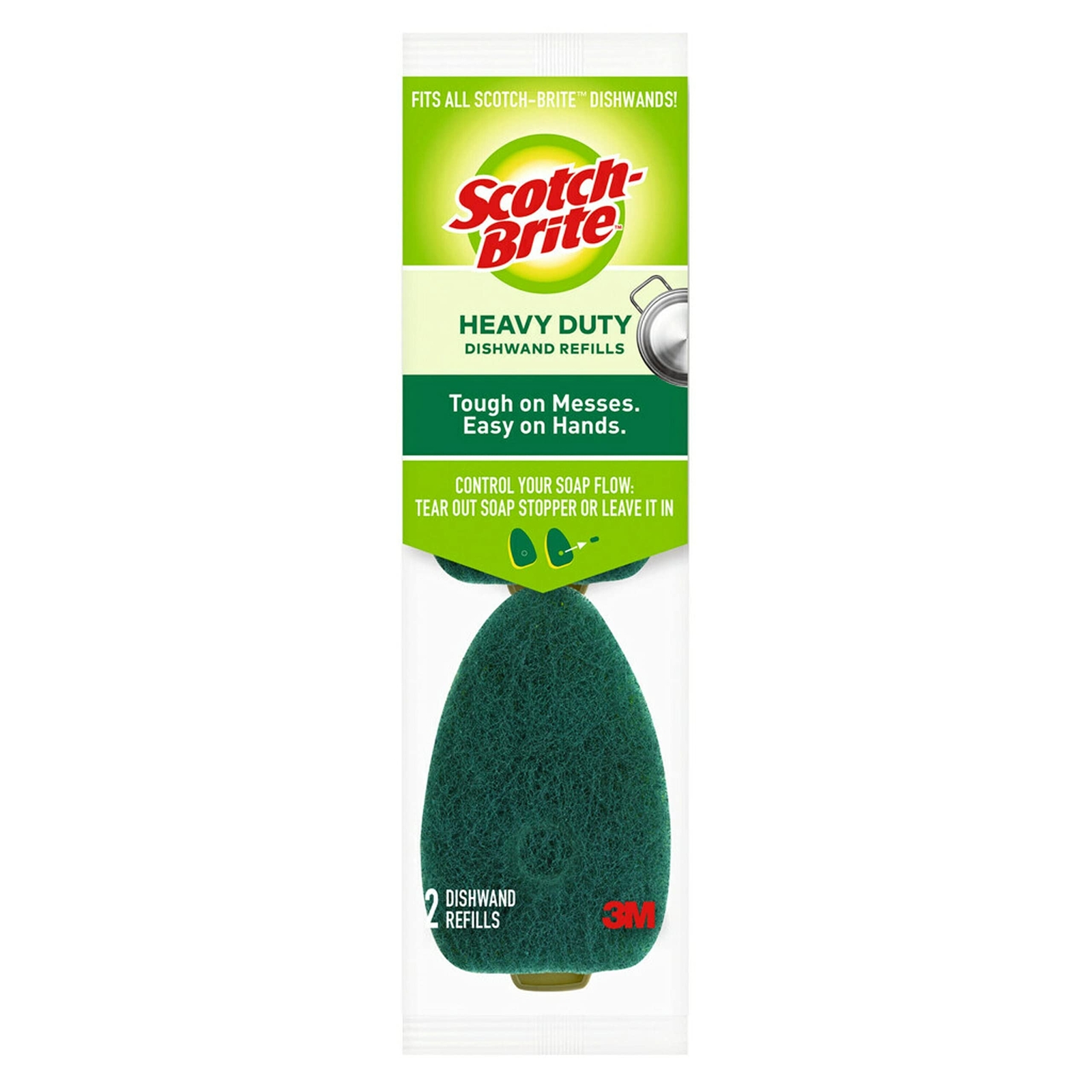 Scotch-Brite Heavy Duty Dishwand Scrubber Refill For Kitchen 2 pk