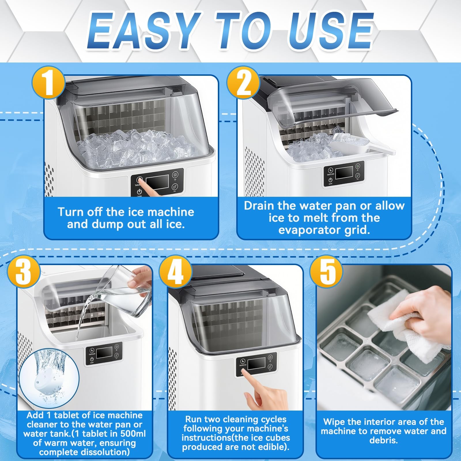 Ice Machine Cleaner Tablets Descaler (36 Pack) – Portable Ice Maker Cleaner, …