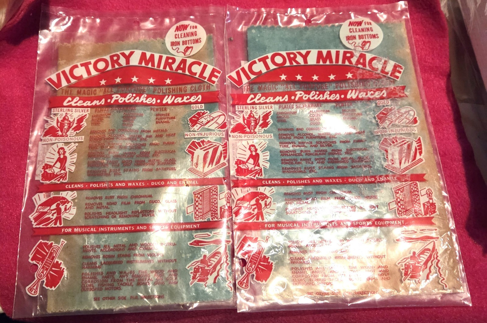 VTG NOS – Lot of 2 Victory Miracle Magic All Purpose Polishing Cloth Silver Gold