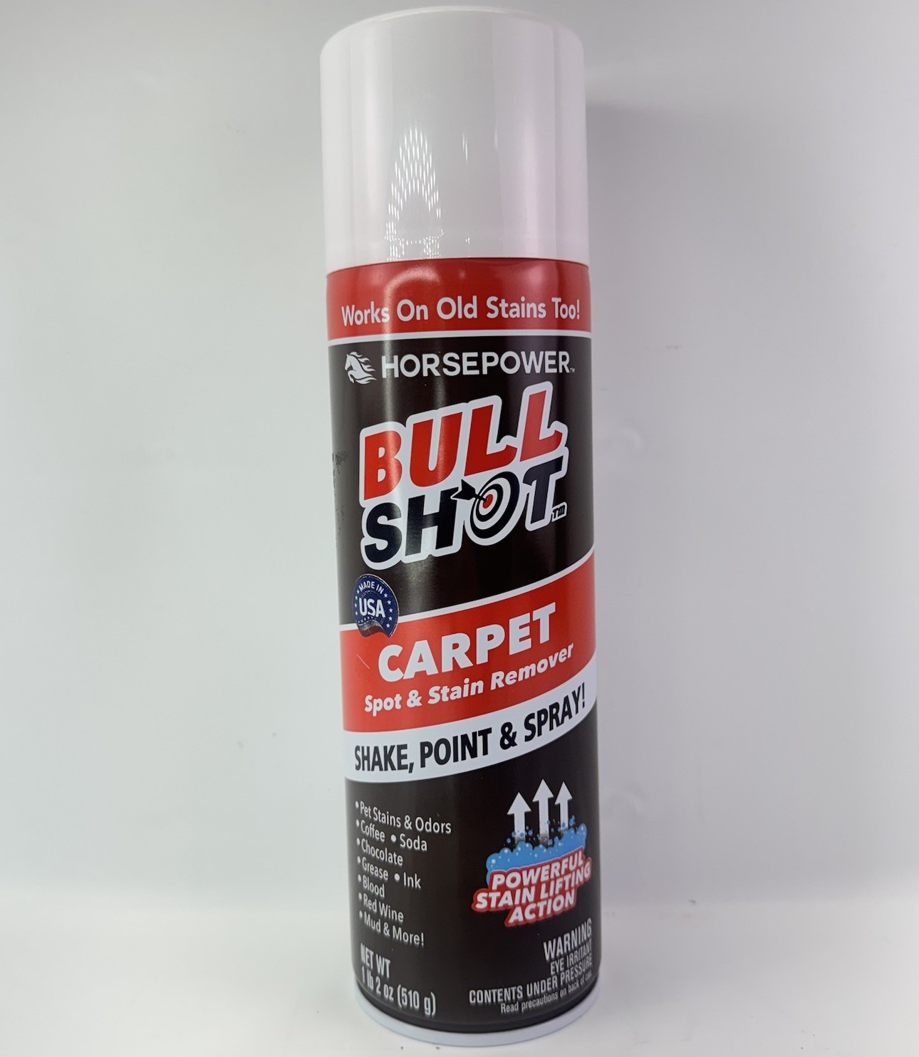 Horsepower Bull Shot Carpet Stain Remover 18oz Spray Pet Odor Cleaner Spot Sta