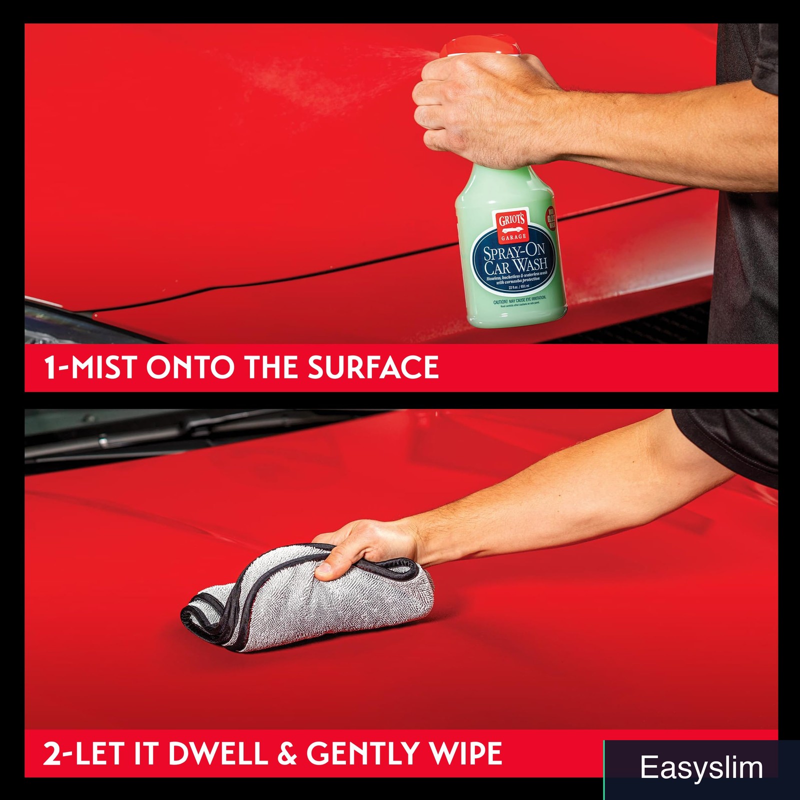 Waterless Rinseless Car Wash Spray Carnauba Wax 1 Gallon No Bucket
