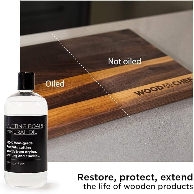 Cutting Board Food Grade Mineral Oil (8,5 oz) – Revitalize Cutting Board, But…