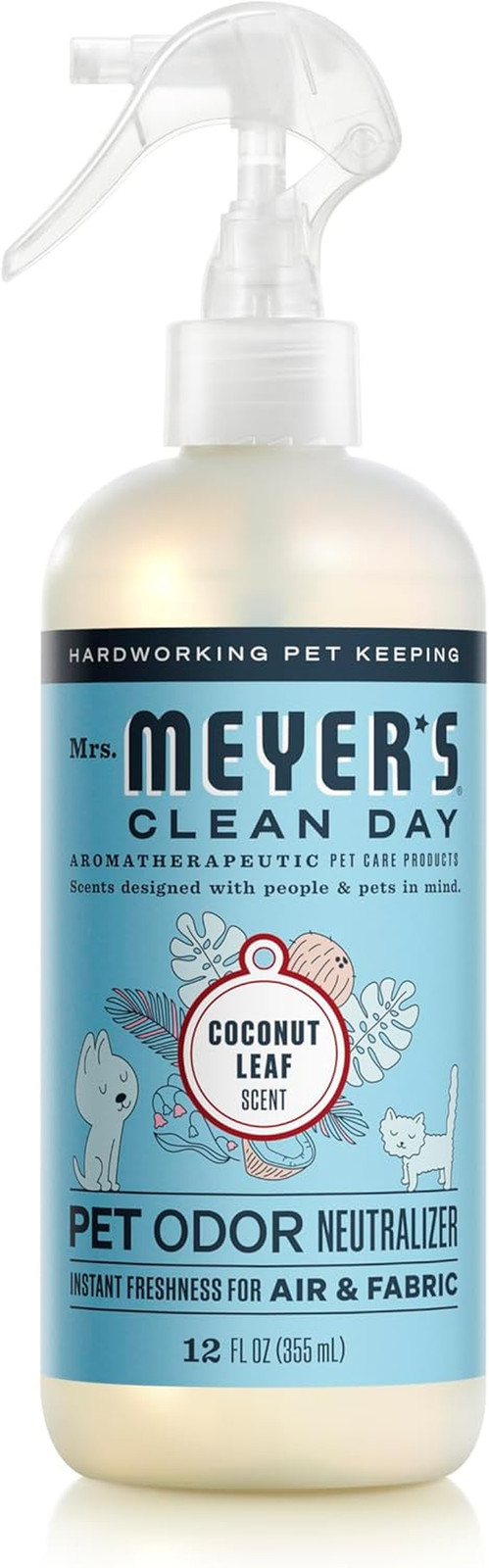 MRS. MEYER’S CLEAN DAY Pet Odor Neutralizer, Coconut Leaf Scent, 12Oz