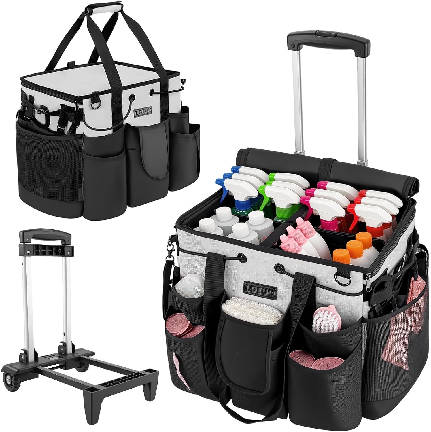 Large Rolling Cleaning Caddy with Wheels – Portable Organizer for Professionals