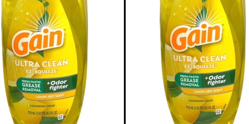 GAIN Lemon Zest Scent Ultra Clean Dishwashing Liquid EZ-Squeeze 24.3fl.oz X 2