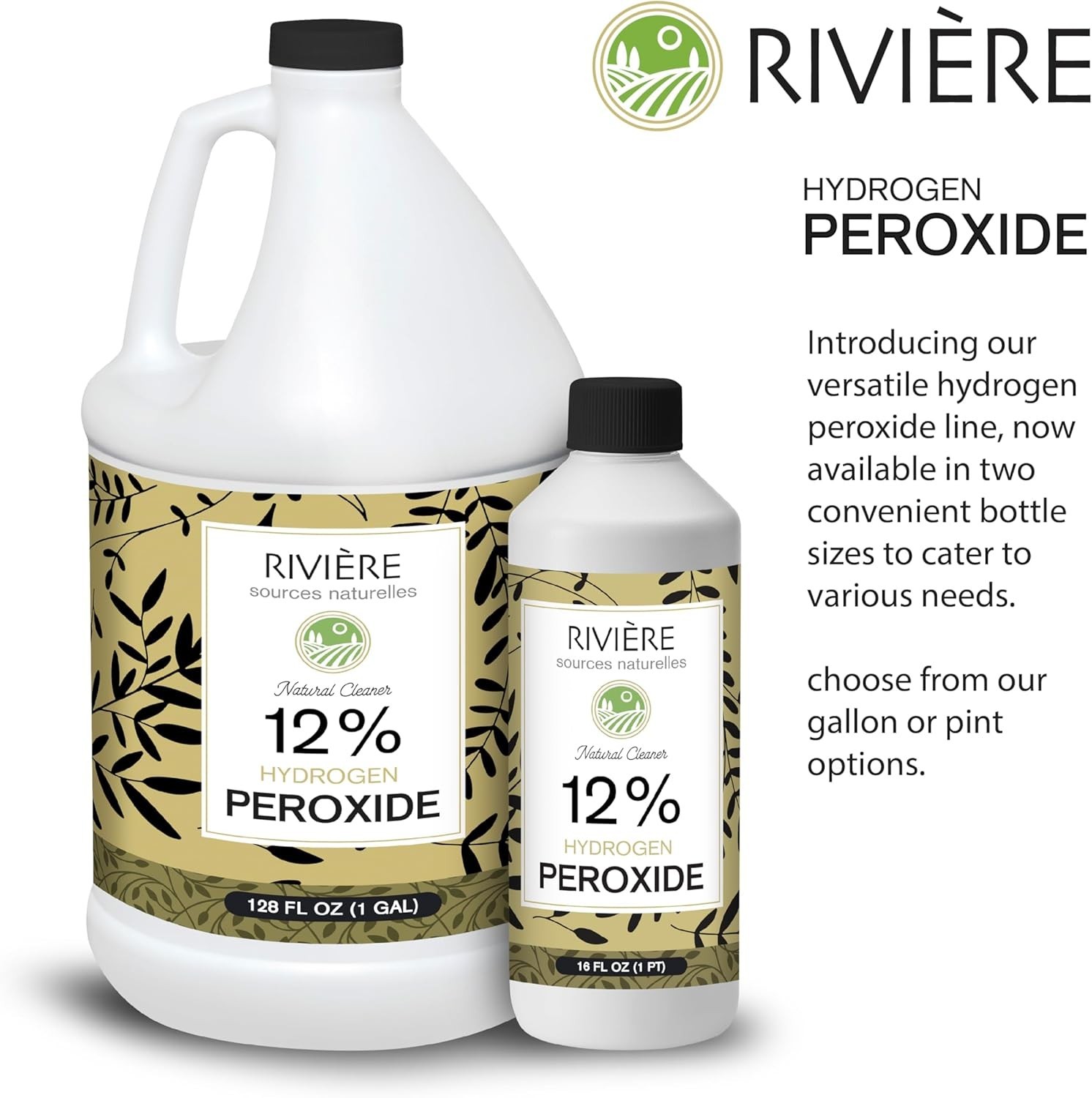 Rivière 12% Hydrogen Peroxide – 4 Gallons