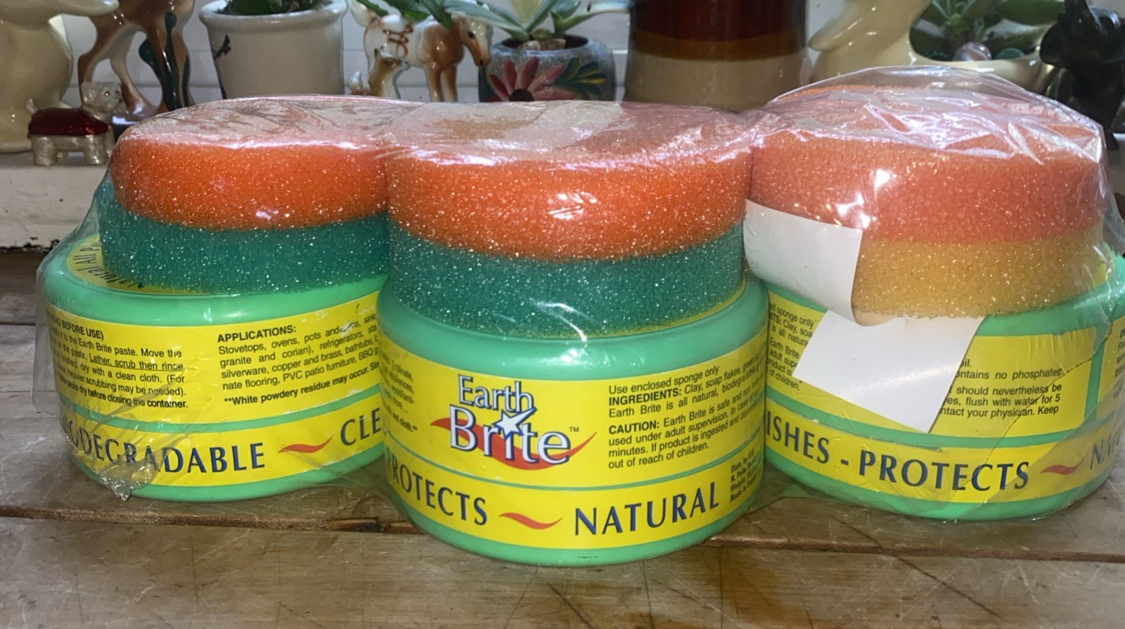 New Lot Of 3 Earth Brite Natural All Purpose Clay Based Cleaner Citrus 10.5 oz