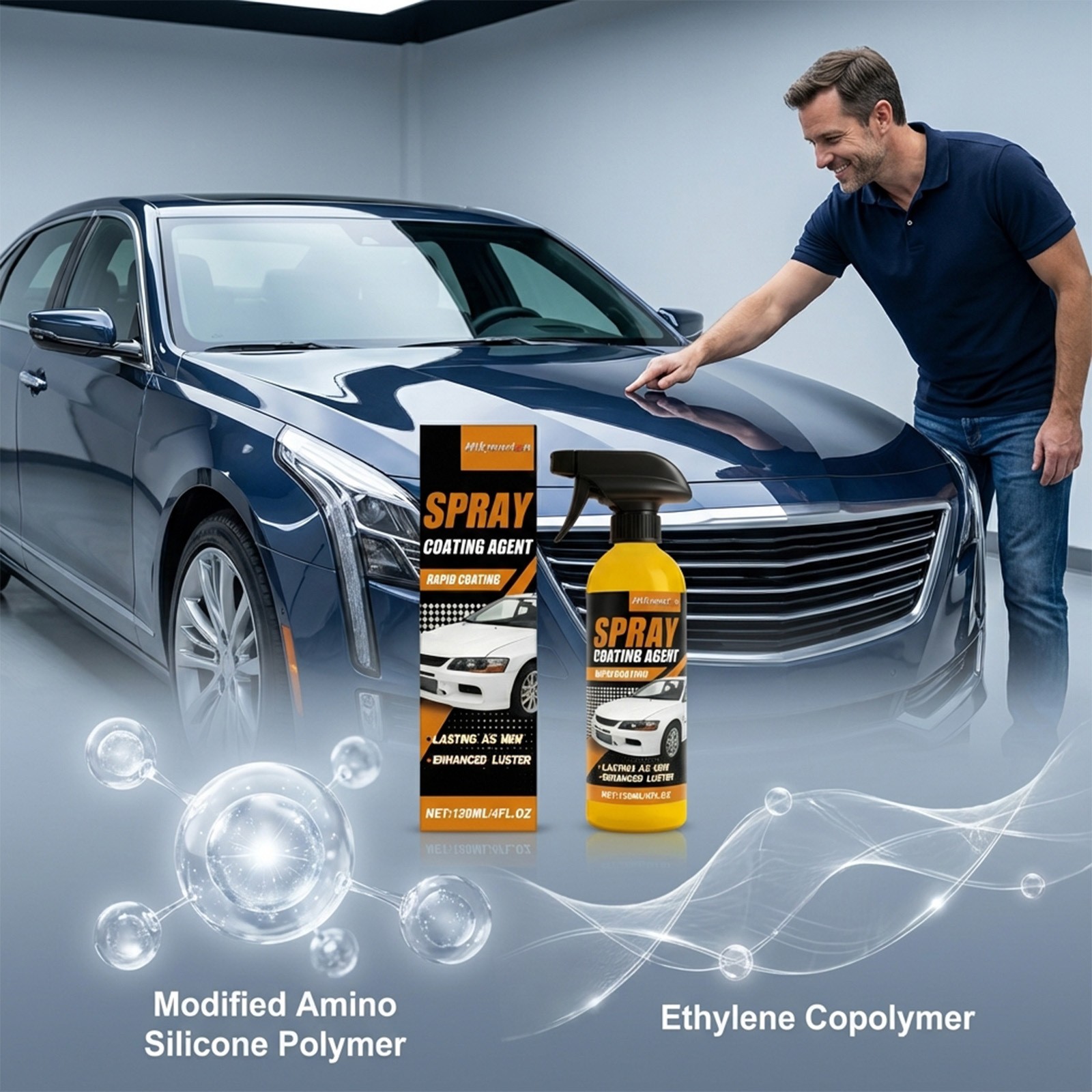 1/2/3x Spray Coating Agent For Cars, Nano Hydrophobic Ceramic Coating 120ml