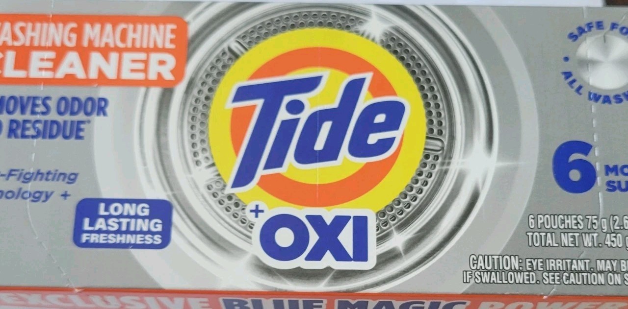 Tide OXI WASHING MACHINE CLEANER 6 Pouches 2.6 oz Each Total 15.8oz * BRANDNEW *