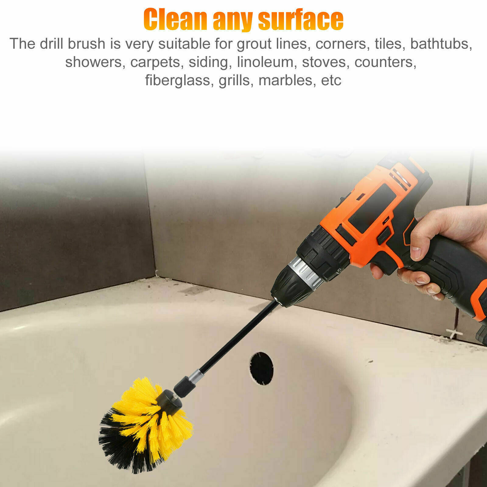 Drill Brush Power Scrubber Kit Cleaning Brush 3 Pack