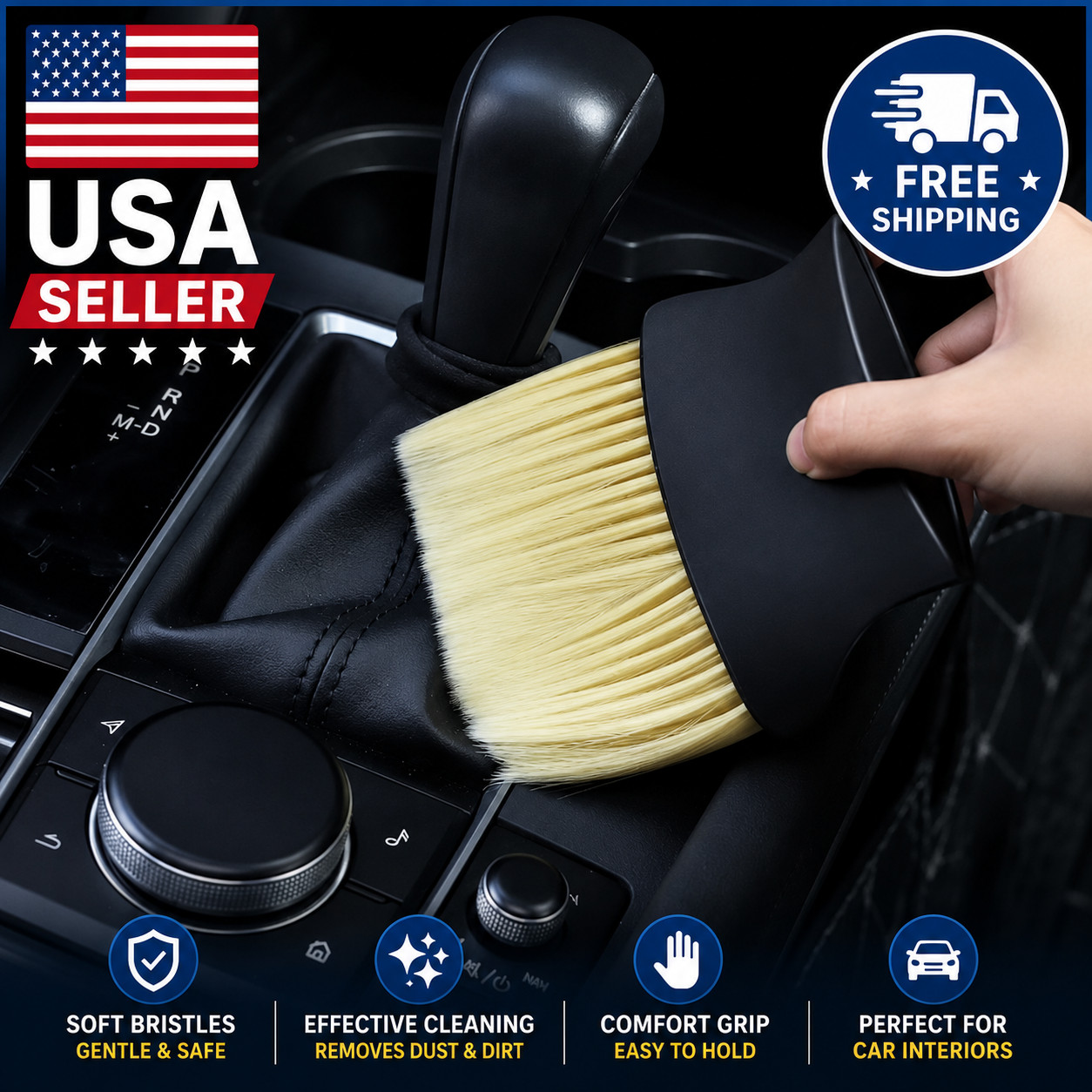 Car interior sweeping dust soft brush car wash tool artifact car interior gap