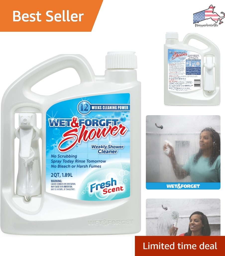Shower Cleaner – Weekly No Scrub Formula, Fresh Scent, 64oz – Removes Soap Scum