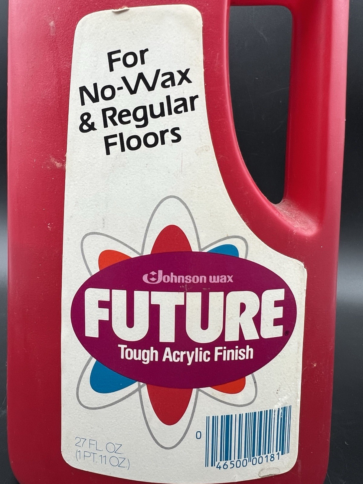Vtg 1983 Future Tough Acrylic Finish Floor Polish 45% Full of 27 oz – Red Bottle