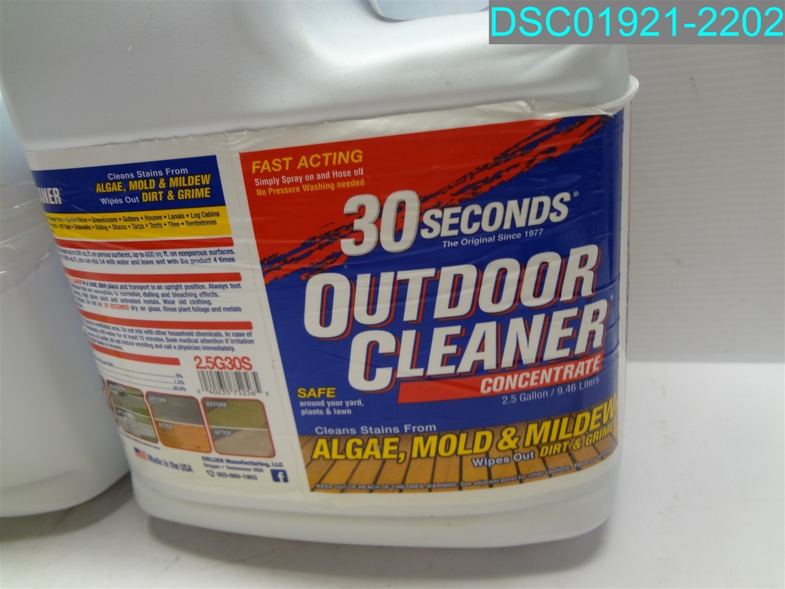 QTY=5GAL: (2.5G X 2) 30 Seconds Outdoor Cleaner Concentrate 040235752565