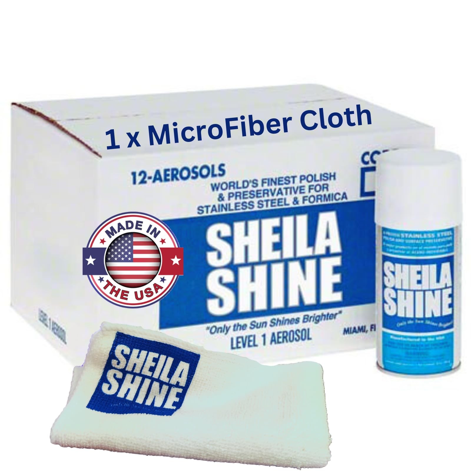 Sheila Shine 12 x 10oz w/Microfiber Cloth Stainless Steel Cleaner and Polish …