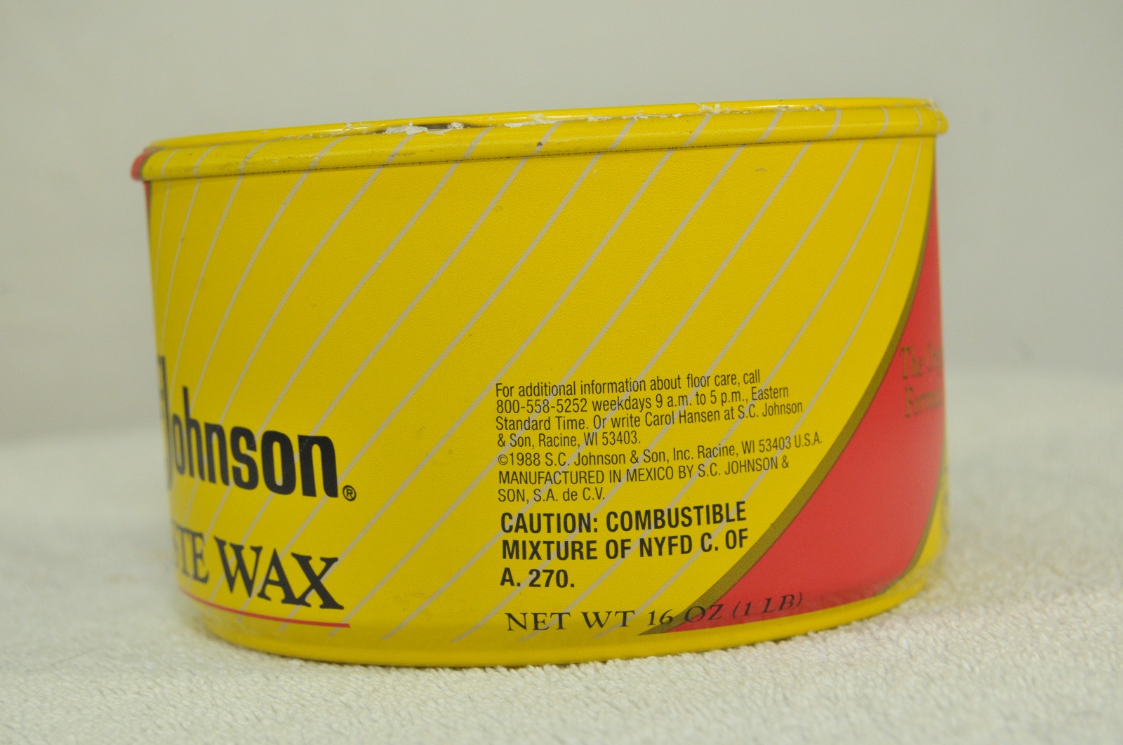 SC Johnson Paste Wax The Original Formula 16 oz Size Can Discontinued Item