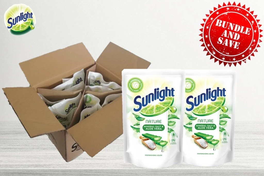 Sunlight Dishwash Nature Mineral Salt & Aloe Vera 700ml x 12 Packs – 1 Carton