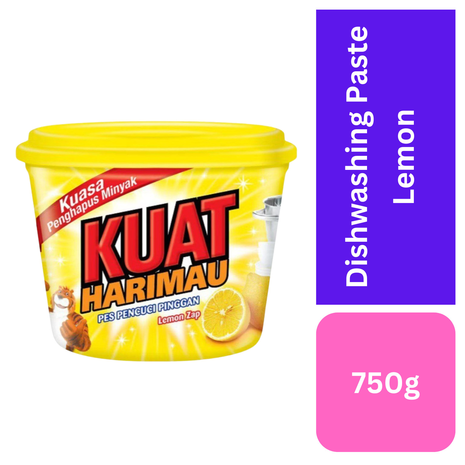 2 units KUAT Dishwashing Soft Paste Grease Removal Clean (750g) – Lemon (Yellow)
