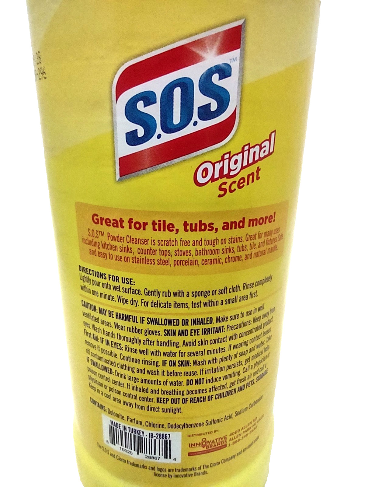 ( Lot 4 ) Clorox S.O.S Cleanser Powder w/Bleach Original Scent 21 oz Each Bottle
