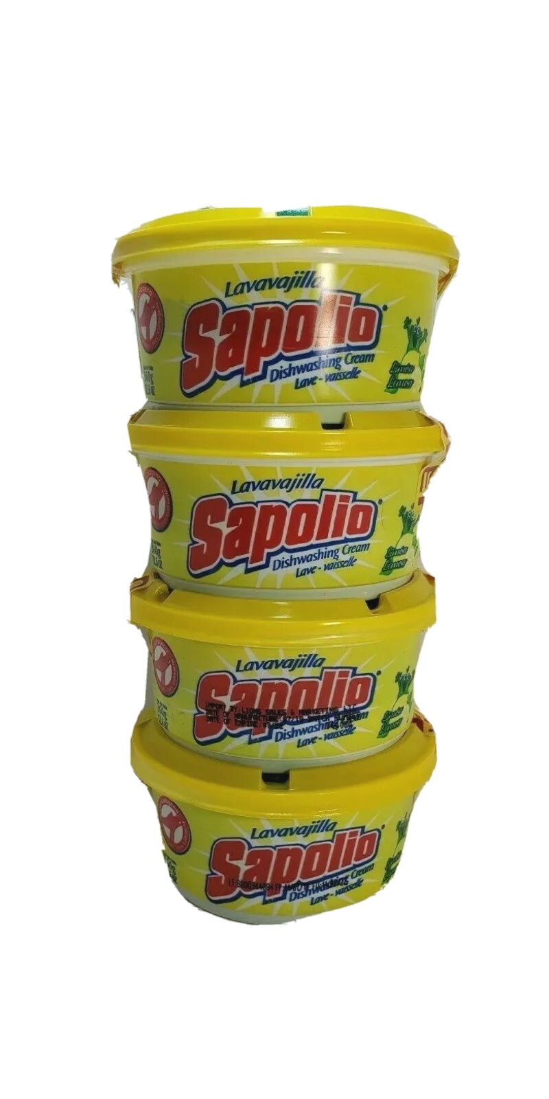 New 4 pack Lavavajilla Sapolio Limon Dishwashing Cream Soap Lemon scent 12.6 oz