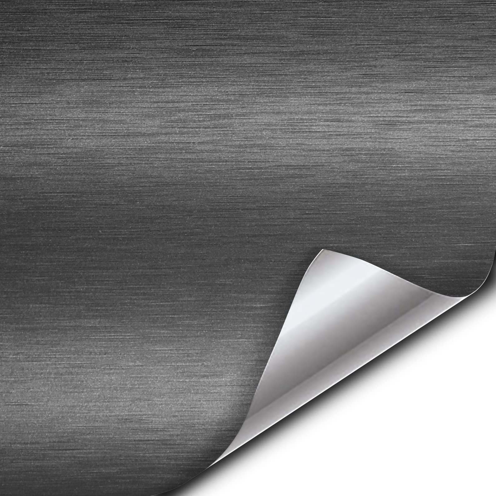 XPO Gunmetal Grey Brushed Metallic Steel 5Ft Vinyl Wrap Roll with Air Release Te