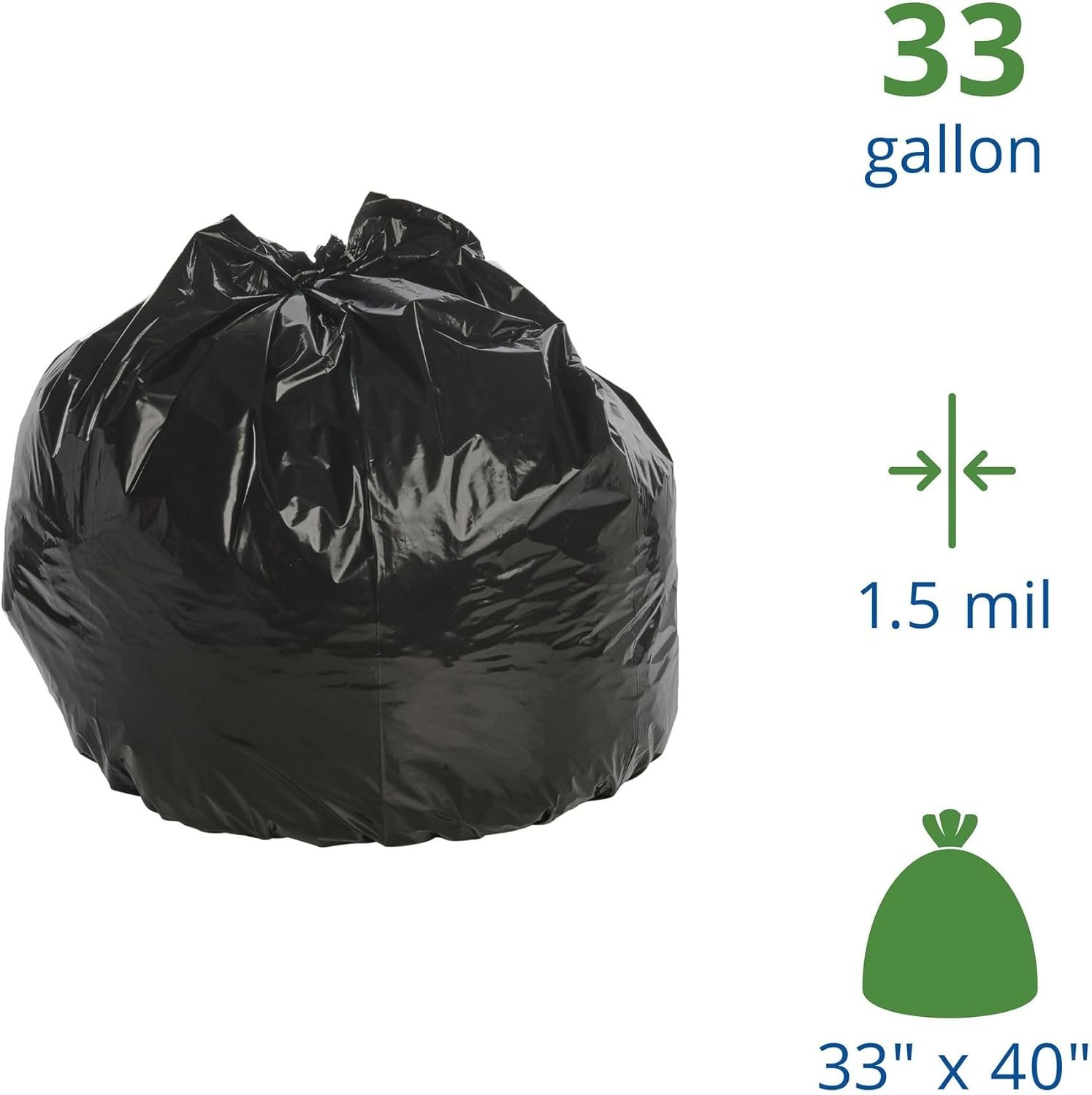 Stout by Envision 33 Gallon Heavy Duty Total Recycled Content (TRC) Trash Bags