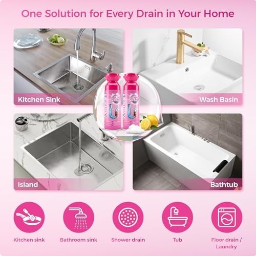 Powerful Foaming Drain Cleaner – Fast Clog Removal, Hair & Odor Eliminator (2 Pc