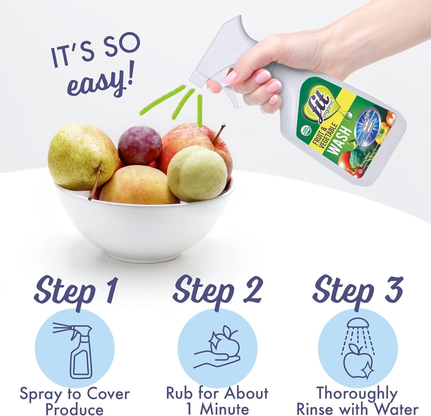 Fruit and Vegetable Wash Spray – USDA Certified Organic & Kosher Produce Clea…