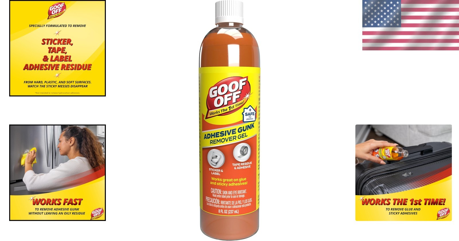 Adhesive Gunk Remover, 8 fl. oz., Removes Stickers, Glue, Labels, Tape Residu…