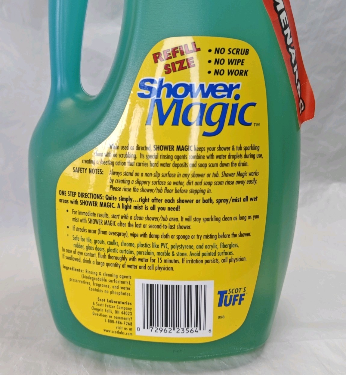 Scots Tuff Shower Magic Cleaner 64 oz Refill Used