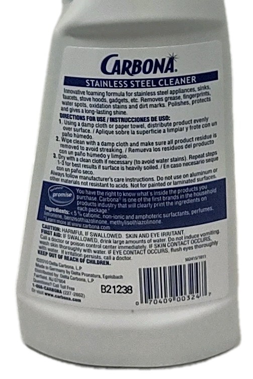 Carbona Stainless Steel Cleaner Spray 16.8 Oz BRAND NEW