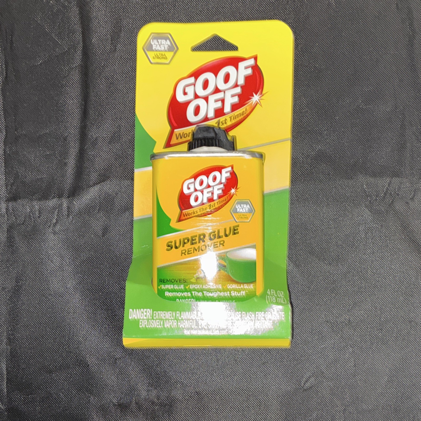 Goof Off Ultra Fast Super Glue Adhesive Remover Liquid 4 fl oz/118 mL FG678