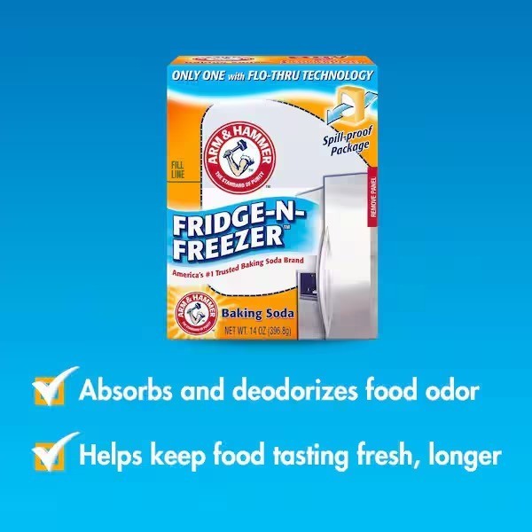 12 Pack ARM & HAMMER 14oz Baking Soda Fridge-n-Freezer Odor Absorber Spill Proof
