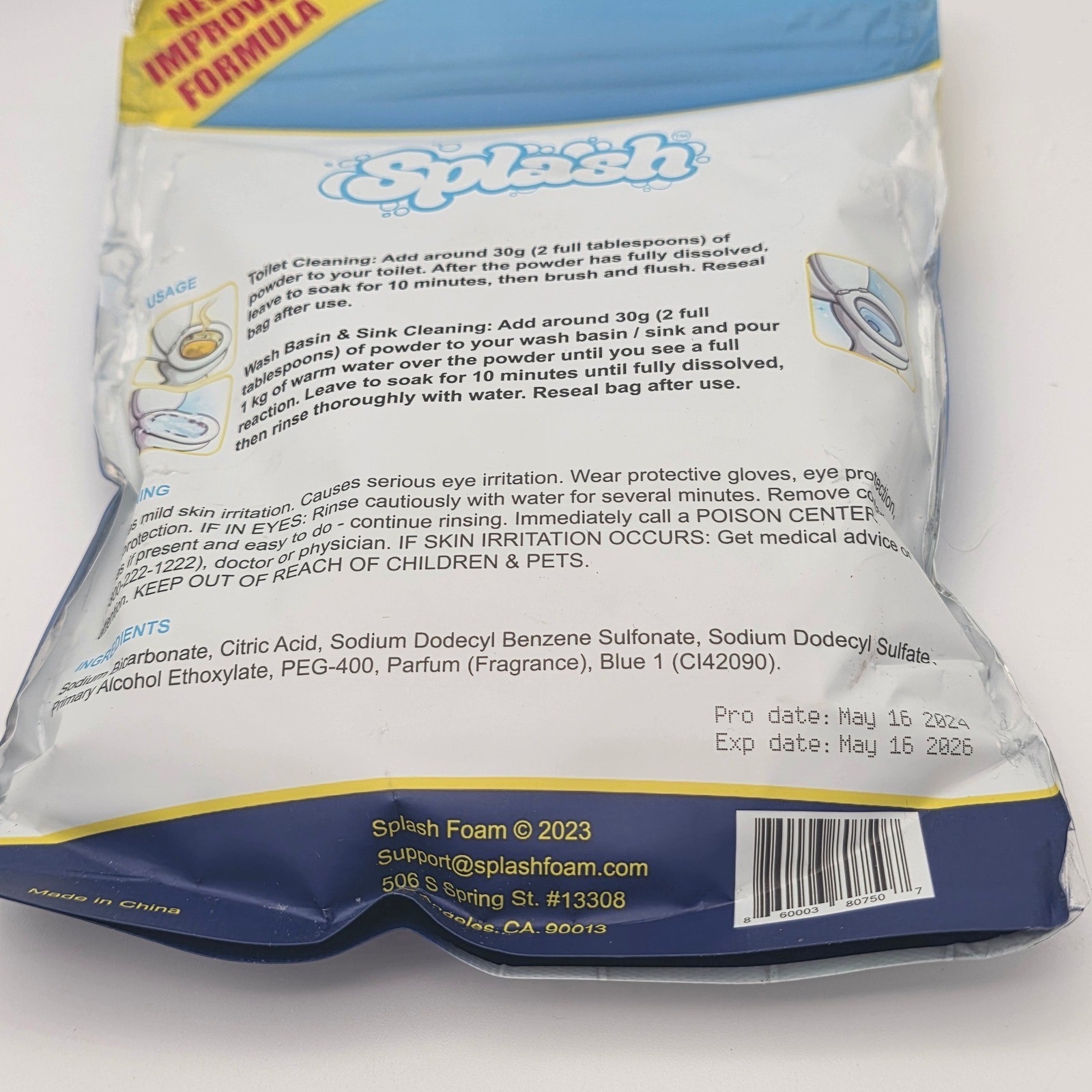 Splash Foam Cleaner 2pk 12.35oz Powder Blue Advanced Toilet Sink Stain Remover