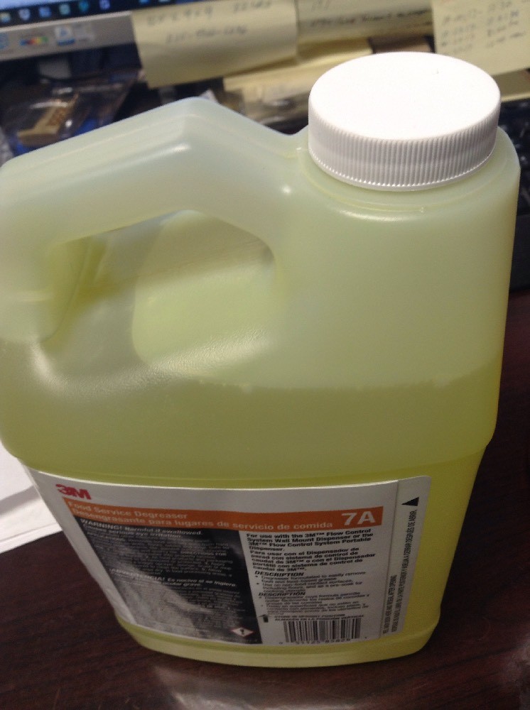 Food Service Degreaser, Yellow ,3M, 7A. 39CZ54 Yield per Container 149 Gallons.!