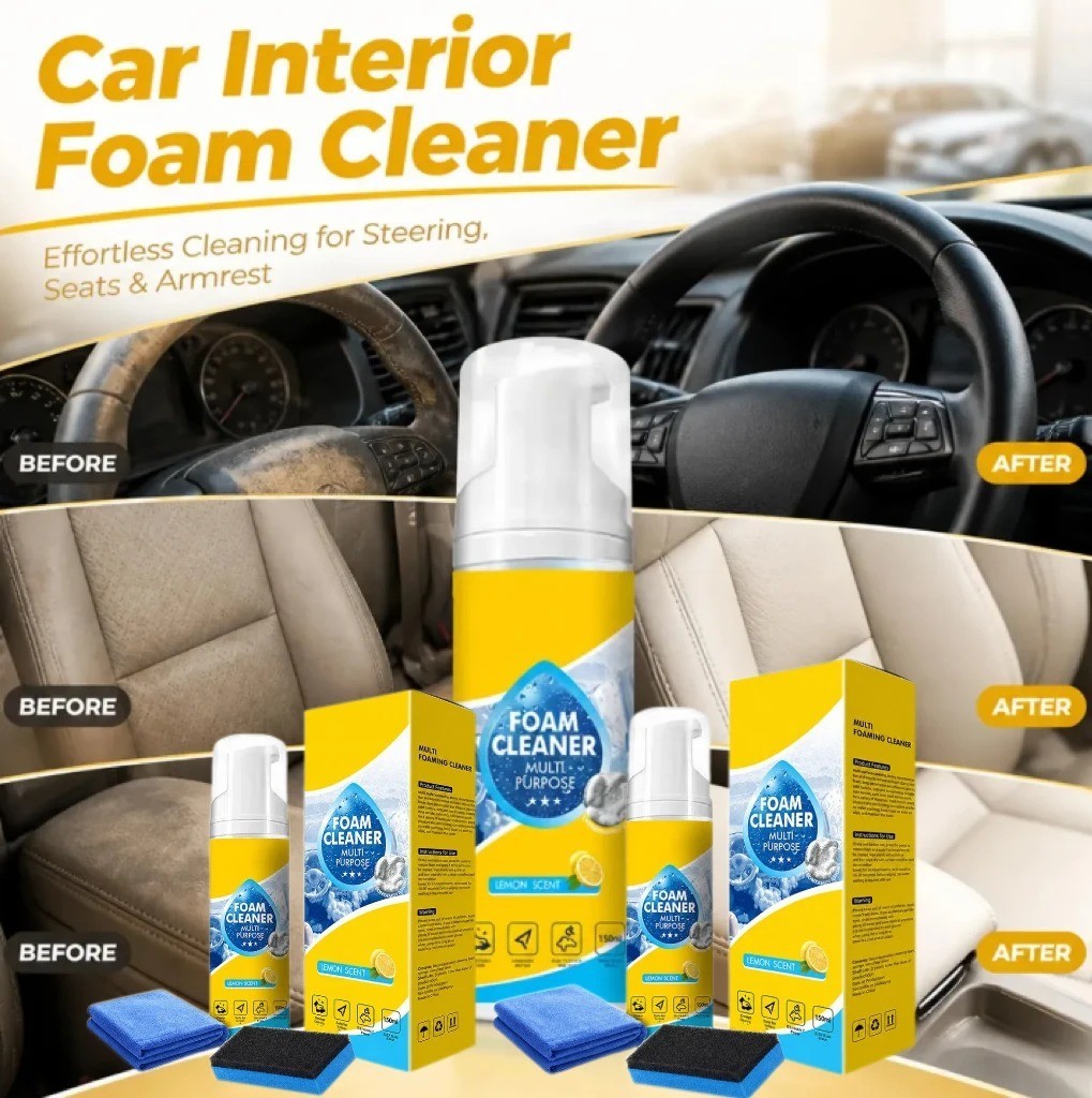 4-in-1 Multi-Enzyme Foam Cleaner, All-Purpose Spray 5oz with Sponge & Towel