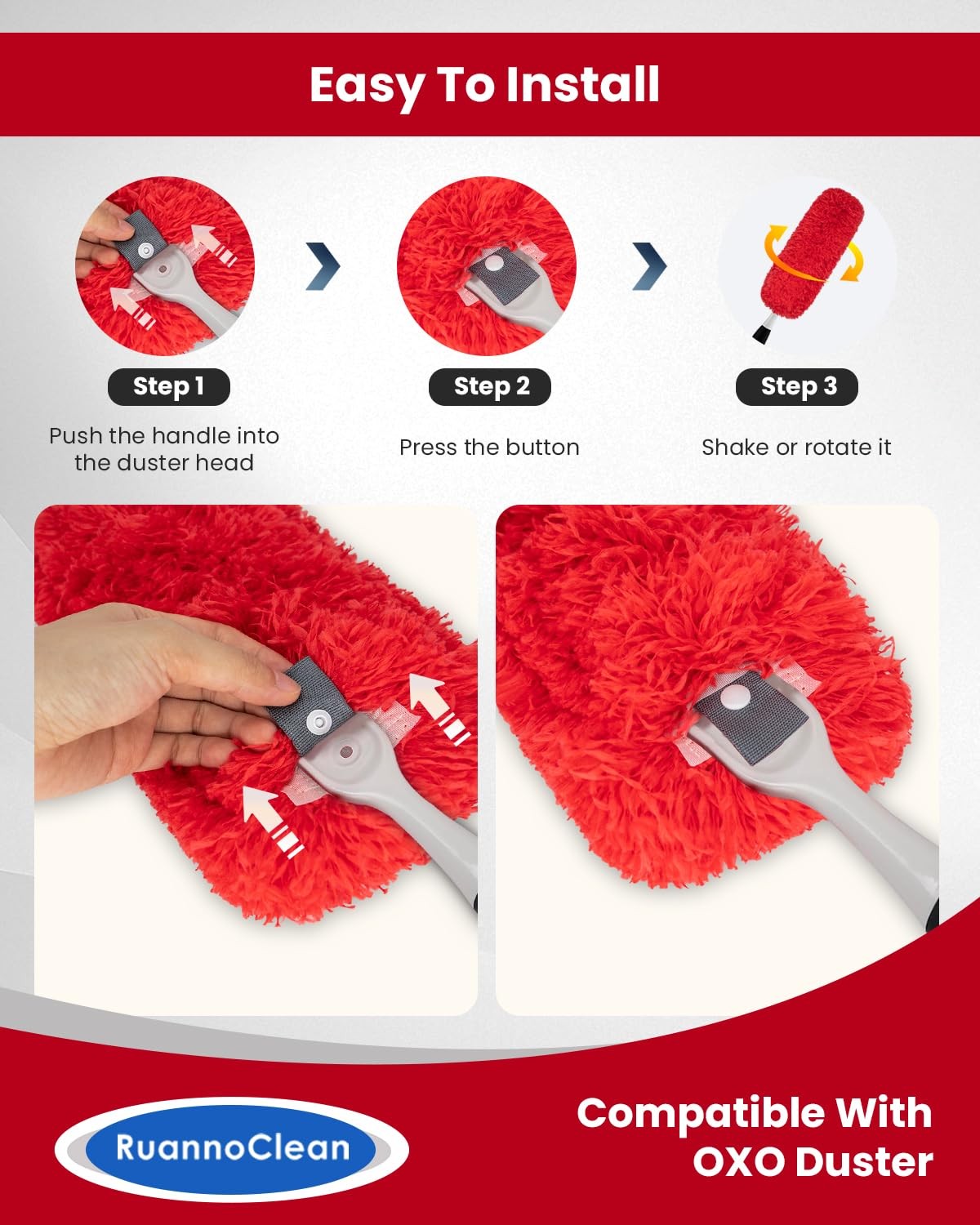 Microfiber Duster Refills Compatible with OXO Good Grips Hand Duster, Reusabl…